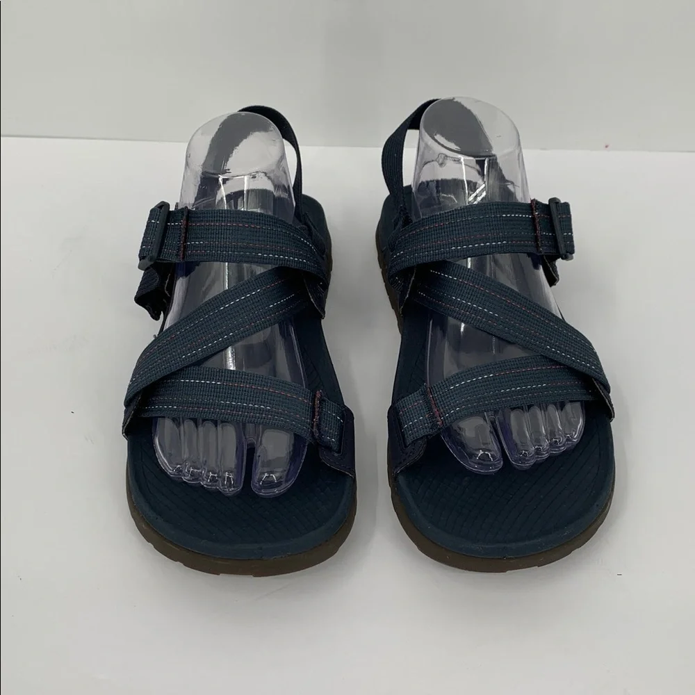 Chaco Lowdown lug sandal shoe strappy comfort navy blue outdoor hiking men 9